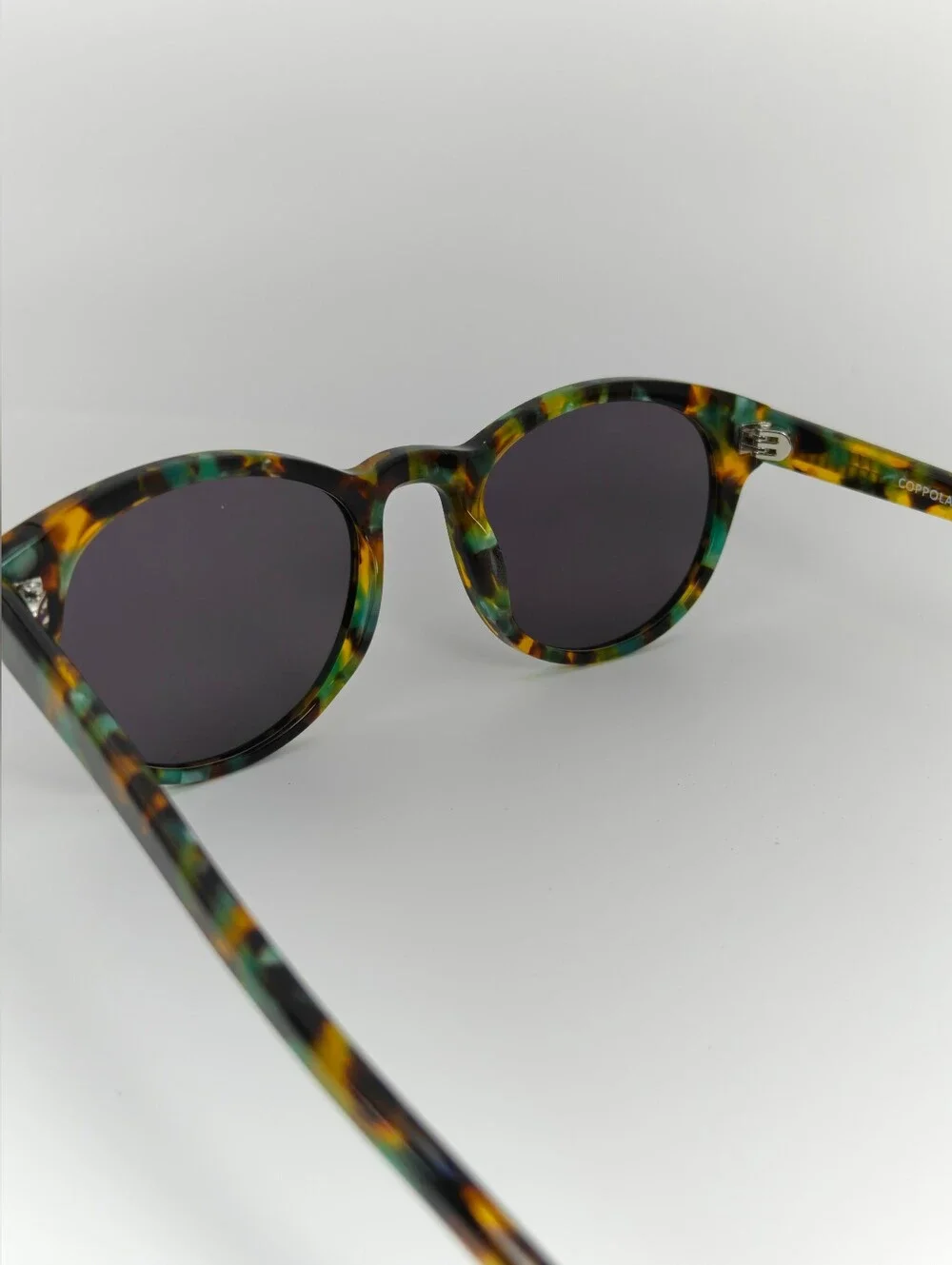 Coppola. Marble Tortoise & Teal Round Frame. Unique Color.